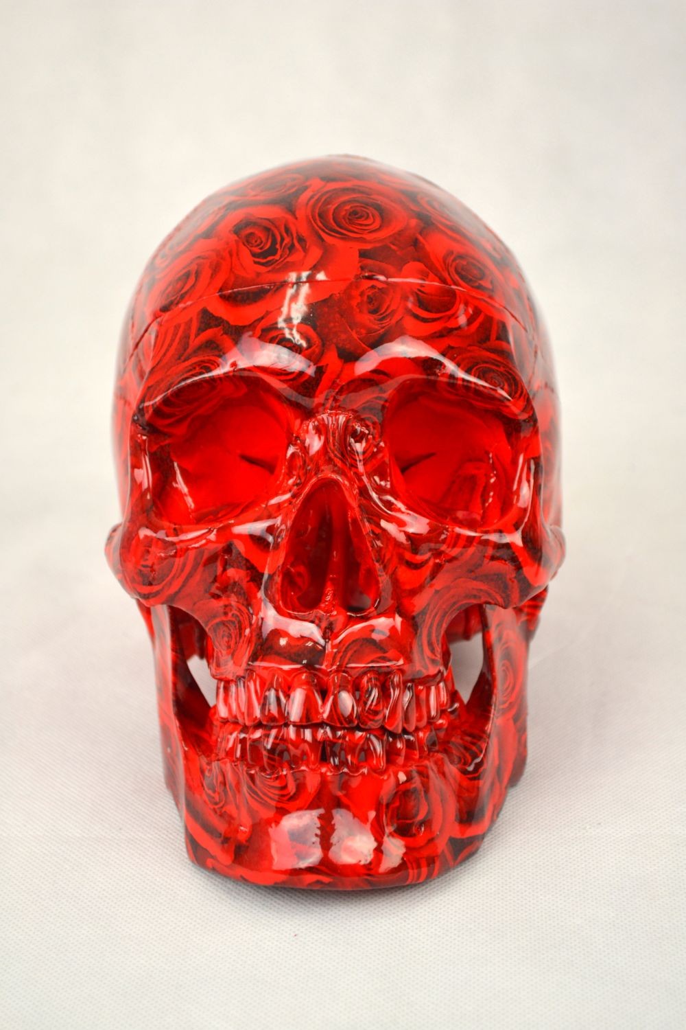High Degree Emulation 1:1 Human Medical Skull Art Replica, 2-part, Life Size Rose Black